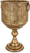 Zdjęcie Metalowy złoty wazon osłonka z uchwytami 52 cm 168340 - Dobczyce