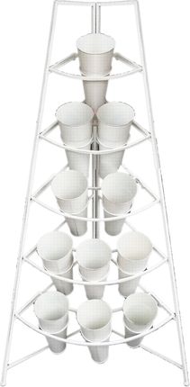 Wysoki Biały Metalowy Stojak Na Kwiaty Z Wazonami Do Kwiaciarni 158 cm 77522