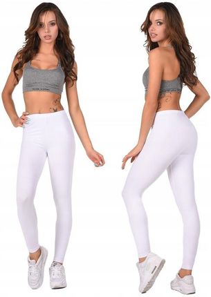LEGGINSY bawełniane na gumce getry fitness M/38