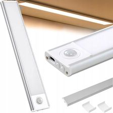 Zdjęcie LAMPKA SAMOPRZYLEPNA LISTWA PODSZAFKOWA USB 30CM KLIPS DO SZAFY CZUJNIK - Strzelin