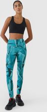 4F Legginsy treningowe z wysokim stanem damskie turkusowe Rozmiar S