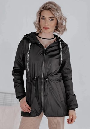 Kurtka ze ściągaczem i kapturem Jazlyn czarna : Rozmiar - 2XL - zdjęcie 3