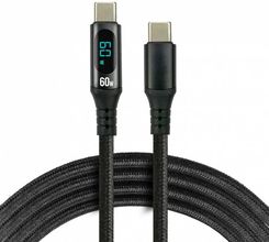 Kabel przewód USB-C PD LCD 100cm everActive CBB-1PDL Power Delivery 3A z obsługą szybkiego ładowania 60W