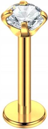Bizu Kolczyk Piercing Złoty Labret z cyrkonią Stal Ch. 316L Lobe Helix 1,2/6/3 (LS008ZD63) - zdjęcie 6