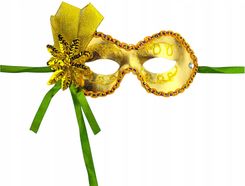 Zdjęcie Maska Karnawałowa Wenecka złota z kwiatkiem 1779585439 - Człuchów