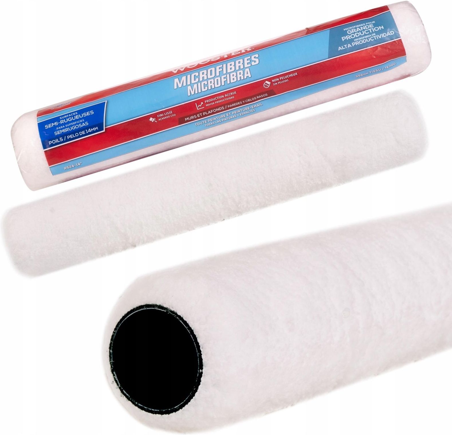 thumbnail image 2 of Wooster Genuine 18" Microfiber 9/16" Nap Roller Cover R524 2 of 10