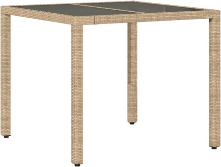 Zakito Europe Stół Ogrodowy Rattanowy 90X90 Beżowy ZE365527
