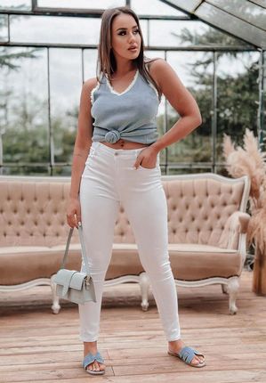 Jeansowe spodnie skinny Lucy białe : Rozmiar - 44