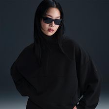 Damska koszulka o kroju oversize z zamkiem 1/2 Dri-FIT Nike 24.7 ImpossiblySoft - Czerń