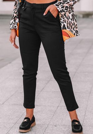 Eleganckie spodnie z wysokim stanem Teresa czarne : Rozmiar - L