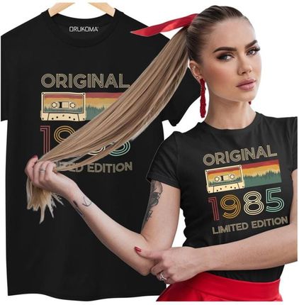 Koszulka damska na 40 urodziny na czterdziestkę z napisem: "ORIGINAL 1985 LIMITED EDITION"
