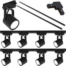 Ledhoff Oświetlenie Szynowe Czarne 8X Lampa Gu10 + Szyna 4M (B73298Xb8114+2Xb8016+B8020)
