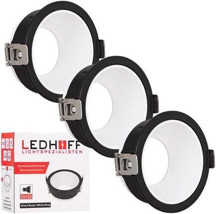 Ledhoff 3X Oprawa Halogenowa Sufitowa Podtynkowa Gu10 Czarno-Biała (843)