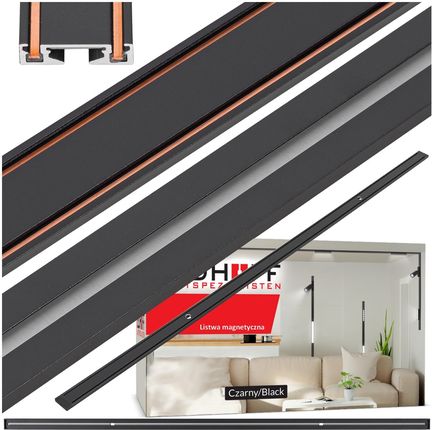 Ledhoff Szyna Oświetleniowa Led Szynoprzewód Magnetyczny 1M Czarna 100Cm Listwa (949)