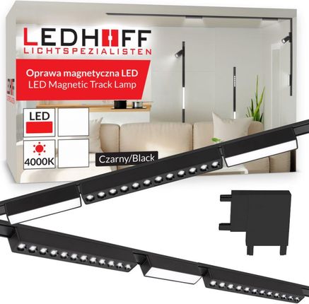 Ledhoff Oświetlenie Szynowe Magnetyczne Zestaw 2X Listwa 1M + 6X Lampa Led Czarny (B82982Xb8156+3Xb8180+3Xb8178+B8170)