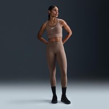 Damskie legginsy 7/8 z wysokim stanem i kieszeniami zapewniające średnie wsparcie Nike Universa - Brązowy - zdjęcie 1