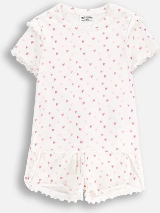 Piżama dziewczęca wielokolorowa prążkowana w serca