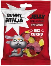 BUNNY NINJA JELLY Żelki bez cukru o smaku owocowym w kształcie owoców, 75g