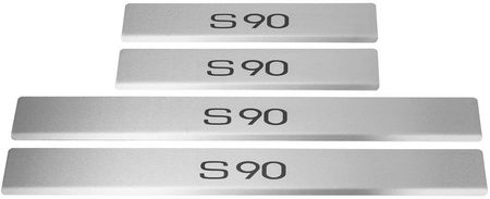 Steel Volvo S90 Mk2 Nakładki Progowe Ze Stali Nierdzewnej 304 Czarne Matowe Napisy - zdjęcie 2