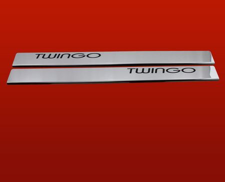 Steel Renault Twingo Mk2 Nakładki Progowe Ze Stali Nierdzewnej 304 Wykończenie Połysk Czarne Napisy - zdjęcie 3