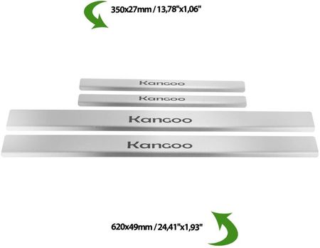 Steel Renault Kangoo Mk2 Nakładki Progowe Ze Stali Nierdzewnej 304 Napisy W Kolorze Czarnym Matowym - zdjęcie 3