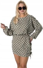 Sukienka mini w groszki Khaki