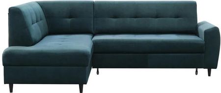 Black Red White Narożnik Lewostronny Nola Rozkładany Z Pojemnikiem Welurowy Zielony 