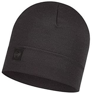 Czapka Buff Heavyweight Merino Wool Hat Loose Fit SOLID BLACK