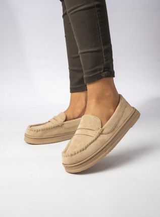 Damskie Mokasyny – Beżowe, Zamszowe Martina BEIGE 41