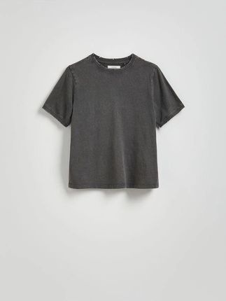 Reserved - T-shirt regular z efektem sprania - ciemnoszary