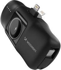 Wozinsky Mini Powerbank Wf16-Yls 5000mAh 15W Lightning Z Wbudowanym Kablem USB-C I Ładowarką Do Apple Watch Czarny