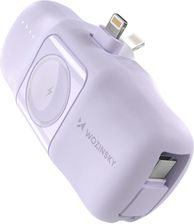 Wozinsky Mini Powerbank Wf16-Yls 5000mAh 15W Lightning Z Wbudowanym Kablem USB-C I Ładowarką Do Apple Watch Fioletowy