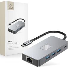 Zdjęcie Tech-Protect Hb05 Hub Adapter 9In1 Type-C + USB2.0 USB3.0 HDMI 4K 60Hz Sd/Tf Pd100W Rj45 1000M Space Grey - Zabrze