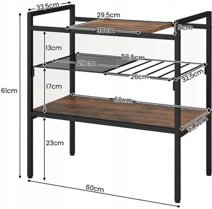 Costway 3 Poziomowy Stolik Kawowy Boczny (HV10460CF) - zdjęcie 2