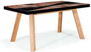 Bomar Meble Stolik Rozkładany River 75X125Cm Blat Grafika Buk Dąb (RIVE0010)