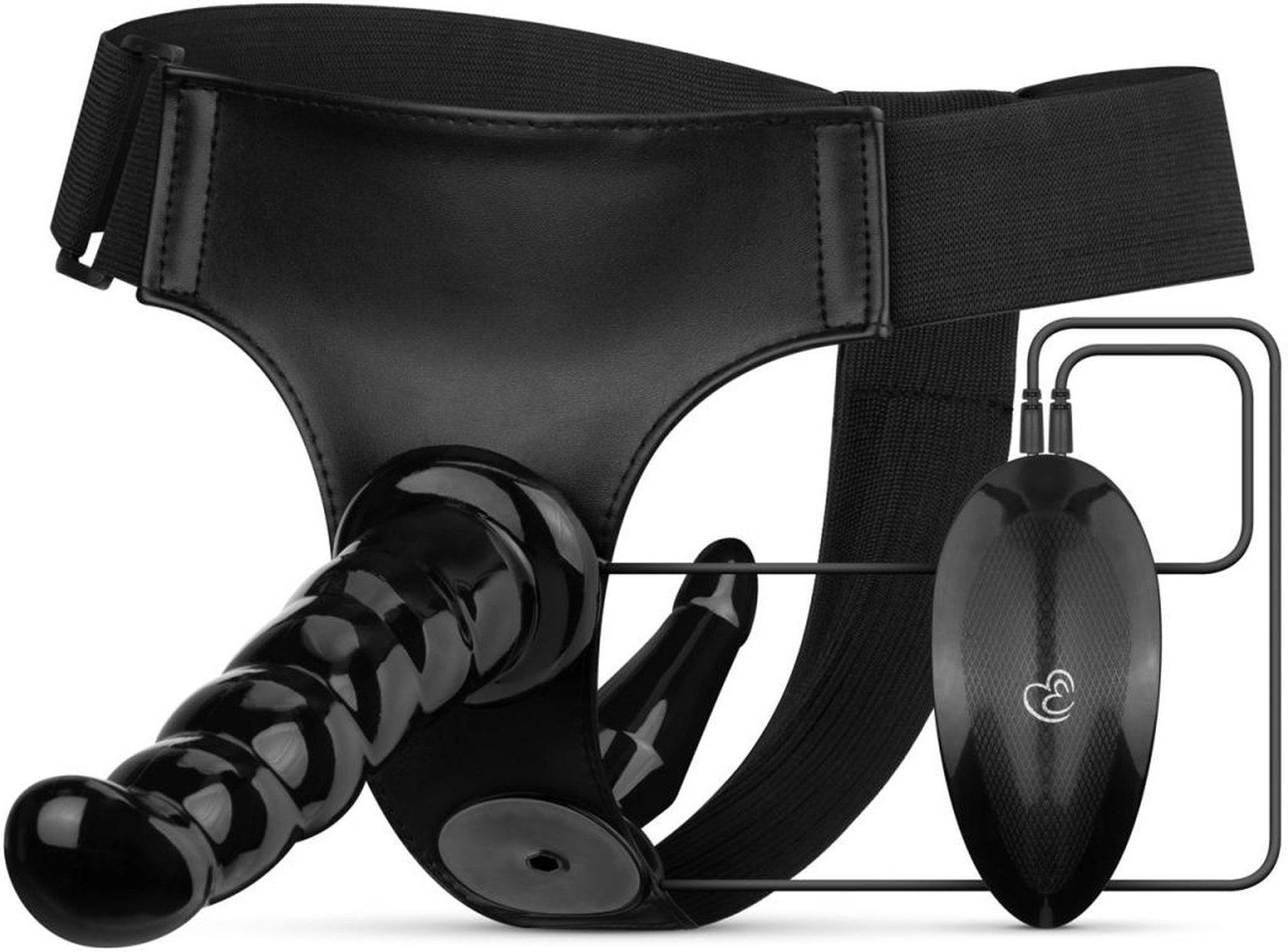 Easytoys Fetish Collection Vibrating Strap-On Set Black