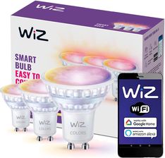 Wiz 3X Żarówka Led Gu10 Par16 4,7W = 50W 2200-6500K + Rgb Smart Wifibluetooth