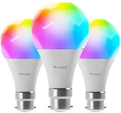 Nanoleaf Essentials Żarówka, 3 Inteligentne Lampy Led Rgbw B22, Gwint I Bluetooth, 16 Mln Kolorów, Synchronizacja Muzyki Ekranu, Współpracuje Z Goog (