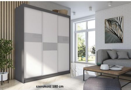 Meblotrans Szafa Przesuwna Lamar 180 Artisan + Lakobel Półki Drążek Szuflady Do Sypialni (SZAFALAMAR) - zdjęcie 5