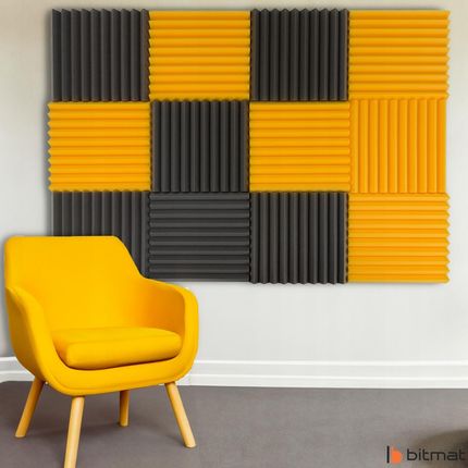 Bitmat Panele Akustyczne Mata Pianka Akustyczna 50X50 3M2 Trójkąty Dekoracja Pokój - zdjęcie 6