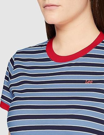 LEE DAMSKA KOSZULKA YARN DYE STRIPE TEE FROST PINK L41PKAMC - zdjęcie 2