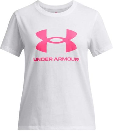 Dziewczęcy t-shirt z nadrukiem Under Armour UA Big Logo SS - biały