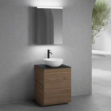 Neoro N50 Szafka Szer. 60 Cm 2 Szuflady Umywalka 40 Cm Biały Mat Z Szafką Z Lustrem (Bn0064Wm+Bn0441Wl+Bn0401Bm+Bn0472Mi)