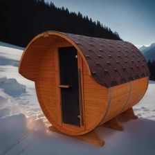 Zdjęcie Sauna Typu Beczka 2.4M Z Daszkiem 4 Osobowa - Zakroczym
