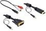 Delock KABEL DVI(M)  HDMI(M) 5M + AUDIO [MINIJACK(F)  2XRCA M/M (CHINCH)] (84457)
