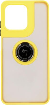 Bizon Etui Z Uchwytem Na Palec Case Hybrid Ring Do Motorola Moto G15 Power Przydymione Żółtą Ramką - zdjęcie 3