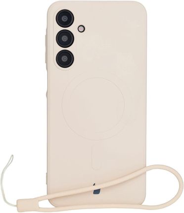 Bizon Silikonowe Etui Z Pierścieniem Magnetycznym Case Silicone Magnetic Sq Do Galaxy A16 4G 5G Beżowe - zdjęcie 2