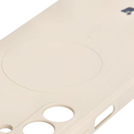 Bizon Silikonowe Etui Z Pierścieniem Magnetycznym Case Silicone Magnetic Sq Do Galaxy A16 4G 5G Beżowe - zdjęcie 3