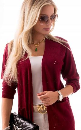 Śliczny Dzianinowy SWETER KARDIGAN Narzutka Dużo Kolorów 3527 - zdjęcie 2