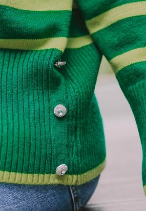Sweter w paski Frances zielony : Rozmiar - S/M - zdjęcie 2
